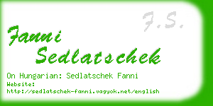 fanni sedlatschek business card